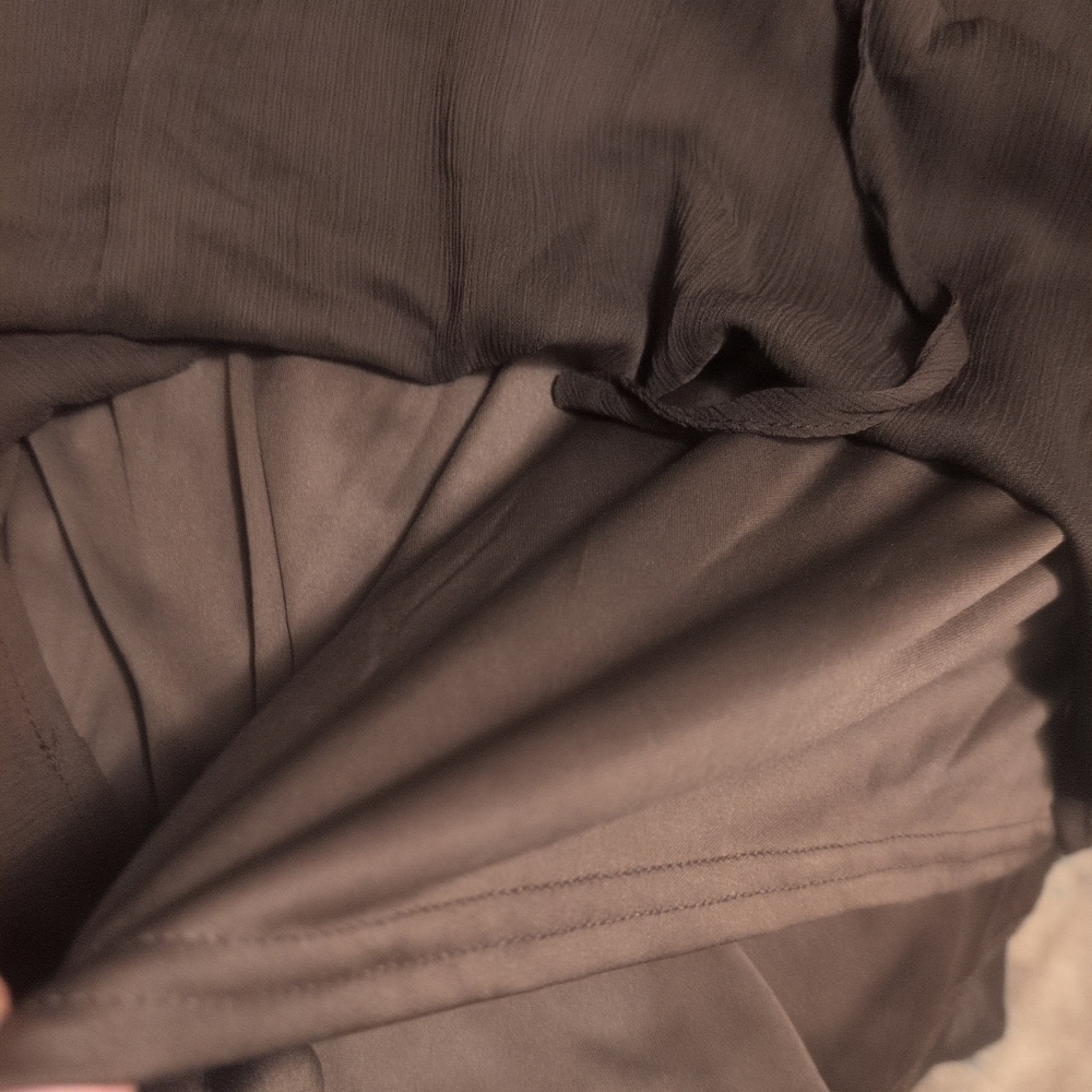 Sheer Brown Ruffle Blouse - Picture 8 of 9